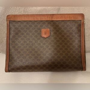 Celine Clutch Purse with Leather Trim